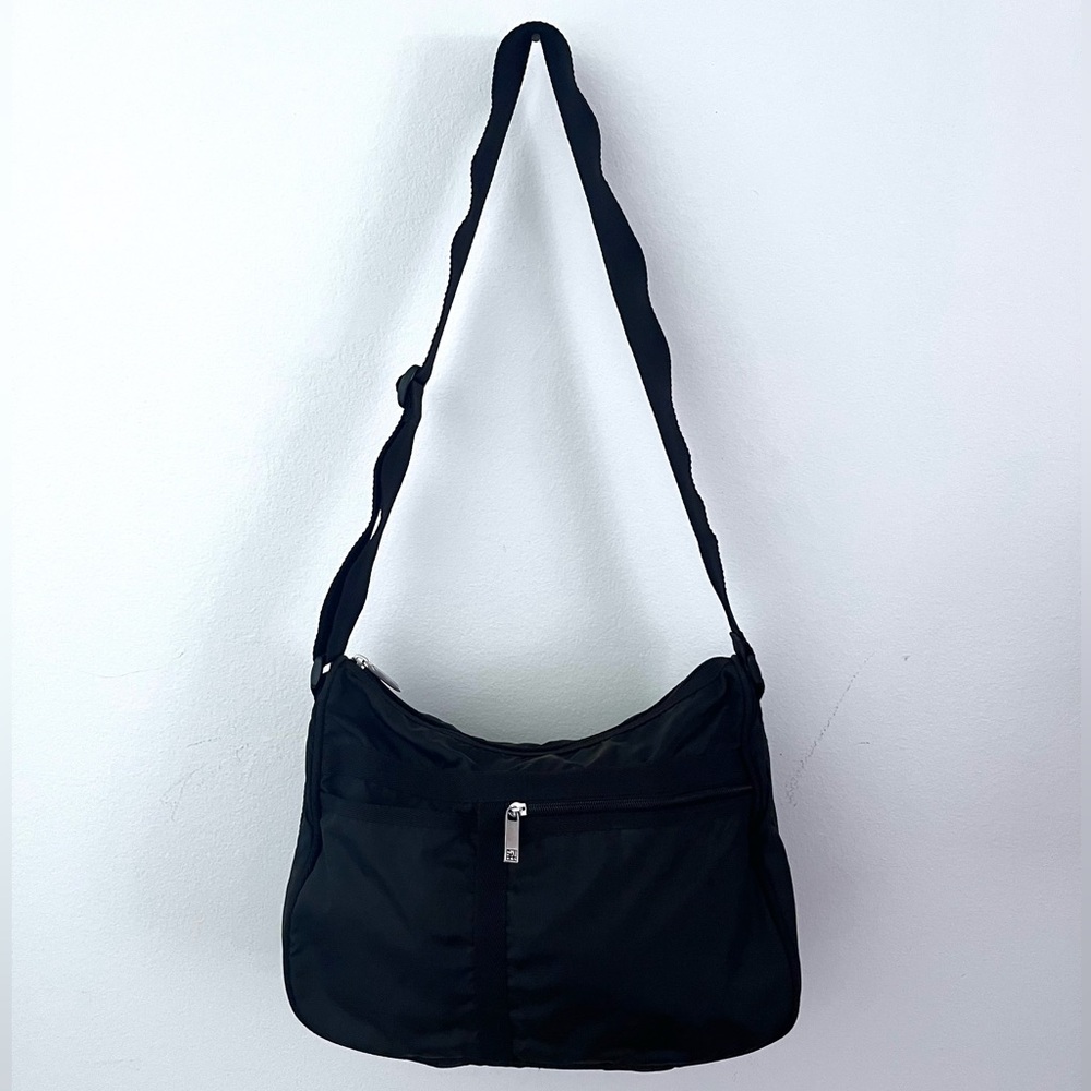 Gal Vintage Crossbody Nylon Black Shoulder Bag Lots of Pockets 90’s Lightweight